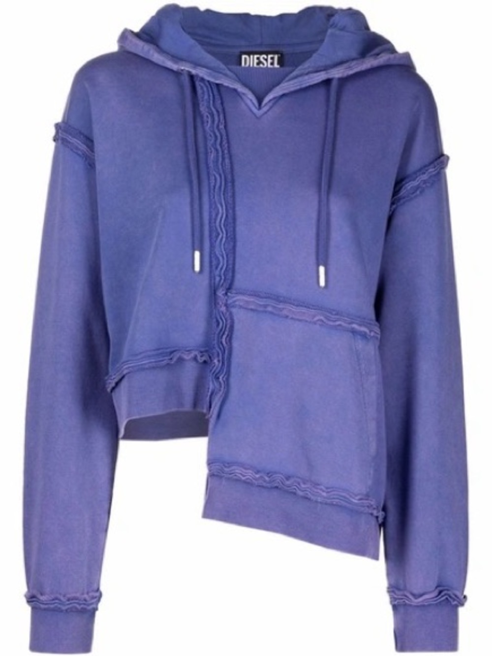 Diesel Purple Hooded Cropped Sweatshirt